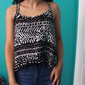 Mudd black printed tank top